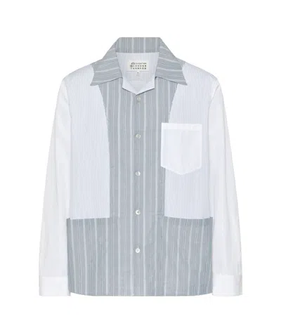 Maison Margiela Patchwork Pinstripe Shirt Man White
