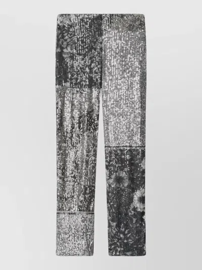 Maison Margiela Patchwork Sequin Tailored Pants Runway Style In Gray