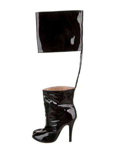 Pre-owned Maison Margiela Patent Leather Boots In Black