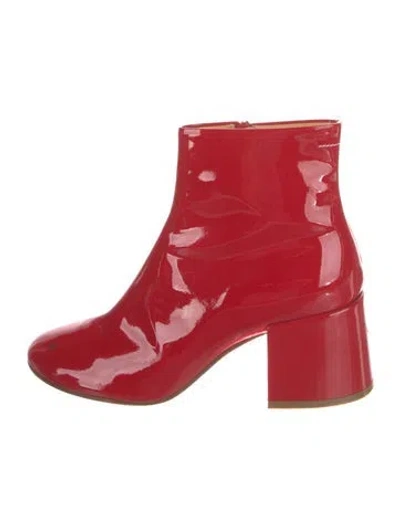 Pre-owned Maison Margiela Patent Leather Boots In Red