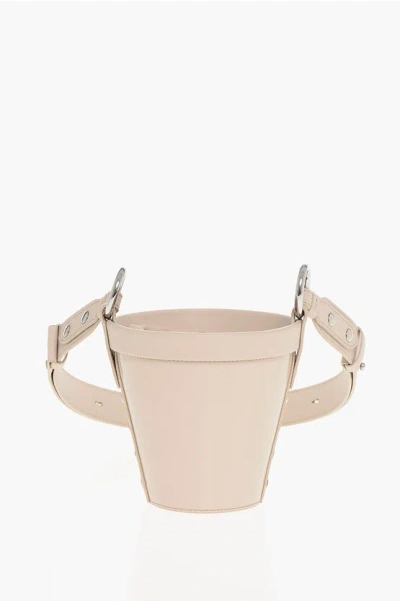Maison Margiela Patent Leather Bucket Bag With Adjustable Shoulder Strap