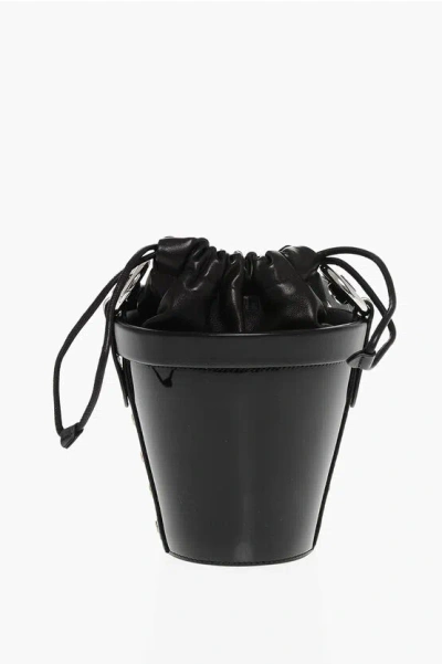 Maison Margiela Patent Leather Bucket Bag With Adjustable Shoulder Strap