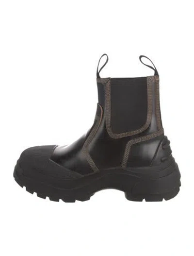 Pre-owned Maison Margiela Patent Leather Chelsea Boots In Black