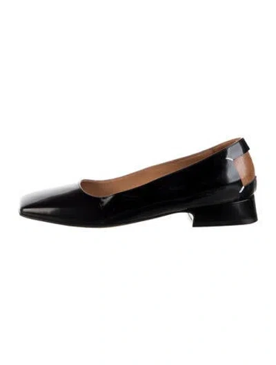 Pre-owned Maison Margiela Patent Leather Flats In Black