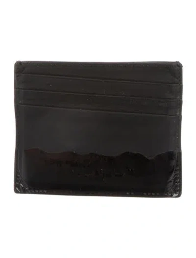 Pre-owned Maison Margiela Patent Leather Printed Wallet In Black