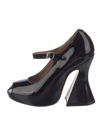 Pre-owned Maison Margiela Patent Leather Pumps In Black
