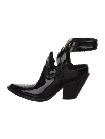Pre-owned Maison Margiela Patent Leather Slingback Pumps In Black