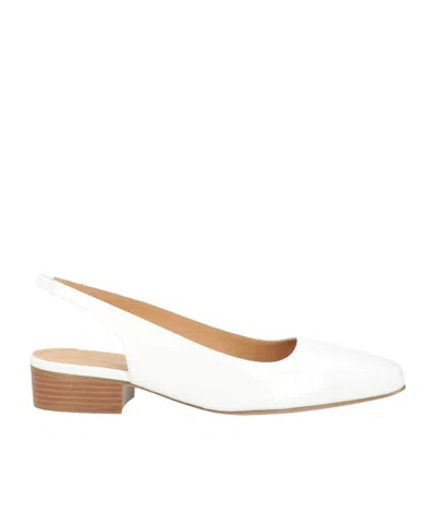 Maison Margiela Patent Leather Square Toe Ballet Flats In White