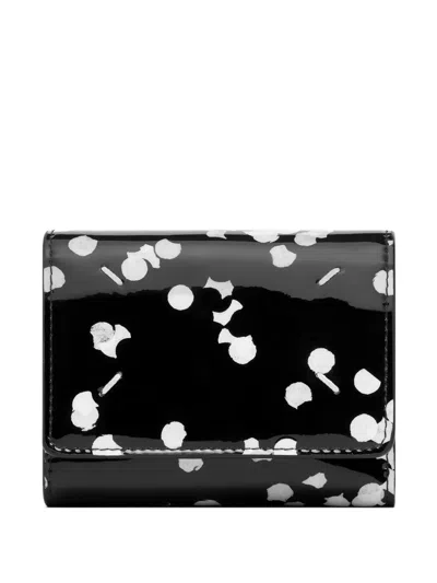 Maison Margiela Patent-finish Tri-fold Wallet In Black