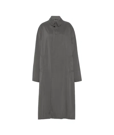 Maison Margiela Peached Trench Coat In Dark Gray