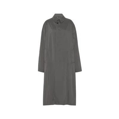 Maison Margiela Peached Trench Coat Woman Dark Grey In Blue