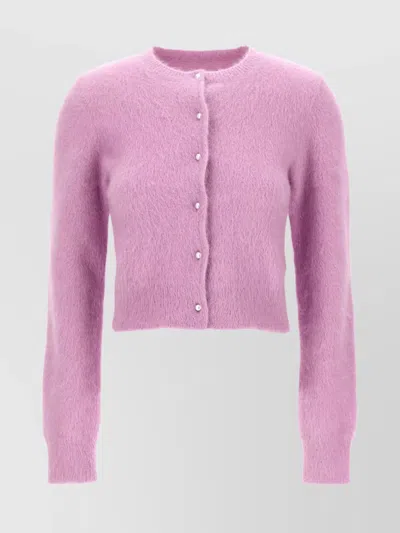 MAISON MARGIELA PEARL BUTTON CARDIGAN WITH RIBBED FINISH