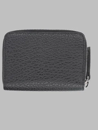 Maison Margiela Pebbled Leather Zip-around Wallet In Gray