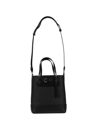 Maison Margiela Pebbled Top Handle Shoulder Bag In Black