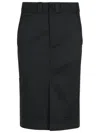 Maison Margiela Gonna Midi In Nylon E Cotone In Black