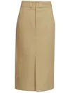 Maison Margiela Cotton Gabardine Midi Skirt Skirts Beige In Brown