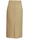 Maison Margiela Cotton Gabardine Midi Skirt Skirts Beige In Brown