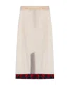 Maison Margiela Pendleton-check-hem Sheer Skirt In Pink