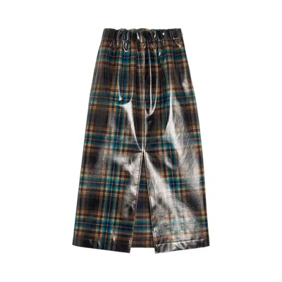 Pre-owned Maison Margiela Pendleton Check Midi Skirt 'blue/beige' | Multi-color | Women's Size 36