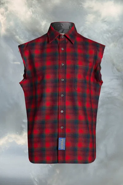 Maison Margiela Pendleton Check-print Wool Shirt In Red