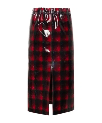 MAISON MARGIELA PENDLETON TARTAN-CHECK MIDI SKIRT