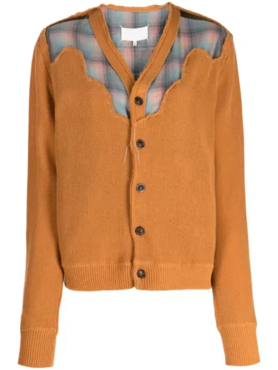 Maison Margiela Pendleton Cardigan In Brown