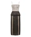 Maison Margiela Multicolor Silk Midi Dress In Grey