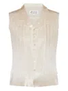 Maison Margiela Perforated Sleeveless Shirt In Neutral