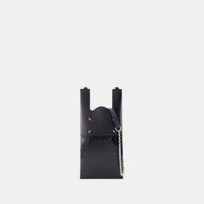Maison Margiela Phone Neck Pouch With Chain  -  - Calfskin - Black