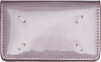 Maison Margiela Pink Four Stitches Card Holder In Purple