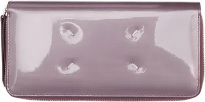 Maison Margiela Pink Four Stitches Zip-around Wallet In Purple