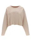 Maison Margiela Women Logo Embroidery Sweatshirt In Beige