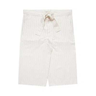 Pre-owned Maison Margiela Pinstripe Drawstring Shorts 'beige' | Tan | Men's Size 50