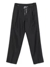 Maison Margiela Pinstripe Drawstring Trousers In Black
