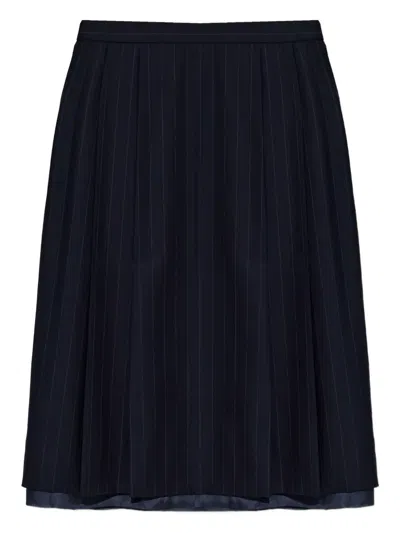 MAISON MARGIELA PINSTRIPE-PATTERN MIDI SKIRT