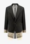 Maison Margiela Striped Blazer With Notched Lapels And Pockets In Black