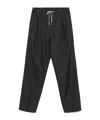 Maison Margiela Pinstripe Drawstring Trousers In Gray