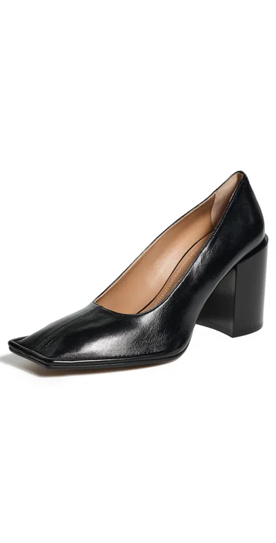 Maison Margiela Leather Piped Heeled Pumps 85 In Black