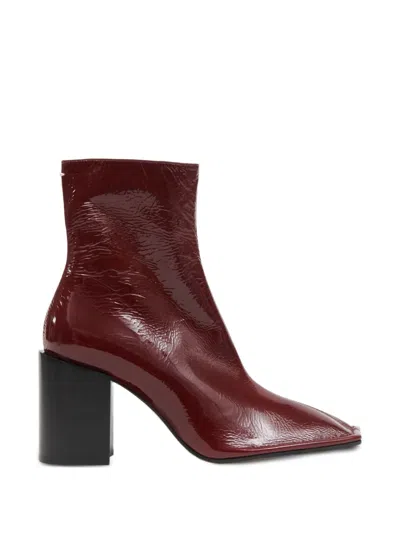 Maison Margiela Piped Square-toe Ankle Boots In Yellow