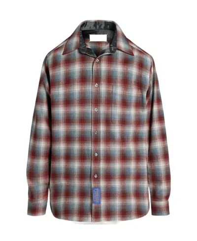 Maison Margiela Plaid-check Flannel Shirt In Gray