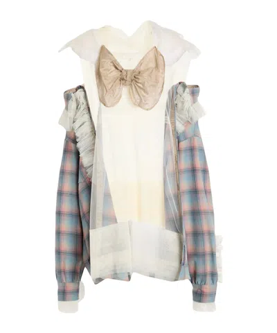 Maison Margiela Plaid Dress In Multi
