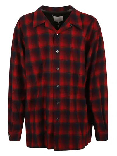 Maison Margiela Plaid Pattern Button-down Shirt In Red