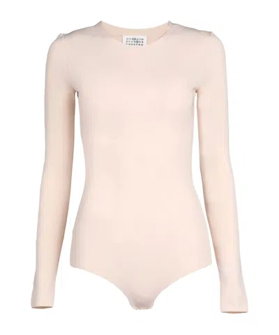 Maison Margiela Plain Colour Bodysuits In Neutral