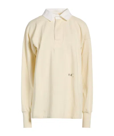 Maison Margiela Plain Colour Polo Shirt In Nude