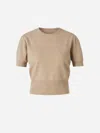 Maison Margiela Knitted Crewneck Top In Brown