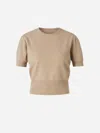 Maison Margiela Knitted Crewneck Top In Brown