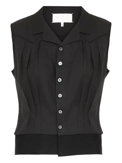 MAISON MARGIELA PLEATED BUTTON-UP VEST