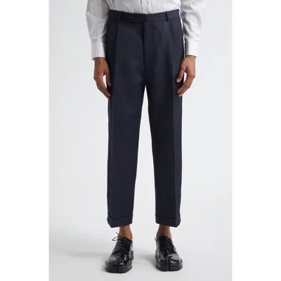 Maison Margiela Pleated Crop Barathea Straight Leg Pants