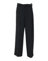 Maison Margiela Pleated High-waist Trousers In Black Polyester In Black