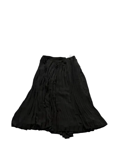 Maison Margiela Pleated Midi Skirt In Black